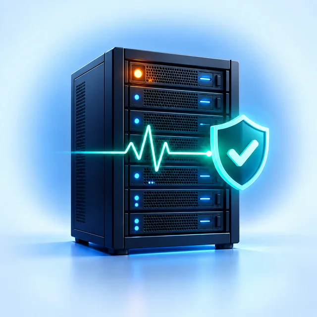 Linux server with a diagnostic signal and protection shield